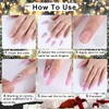 24Pcs Christmas Press on Nails Medium Square French Tip Fake