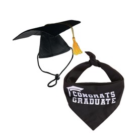 Graduation Cap and Bandana Set for Dog Cat Pet Party Accessories