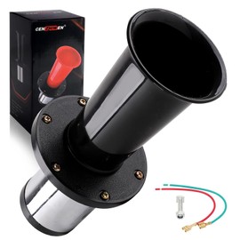 OOGA Air Horn 12V 110dB Aooga Ahooga Horn Complete Kit - Antique Classic Vintage Old Car Sound for Hot Rod, Model T, Golf Cart with Wire (1920s Air Horn)（black）