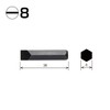 Vessel C518036 Impact Driver Bit Minus 8 x 36