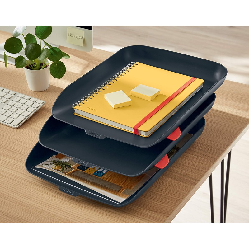 Leitz Cosy Series 53582089 A4 Letter Tray Set of 3