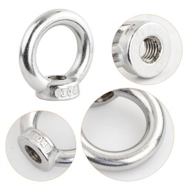 Gudalea 5 pieces Ring Nut M10, 304 Stainless Steel Thread Eye Nut, Load Nut, Ring Eye Nut Used For The Connection Between Chains And Ropes