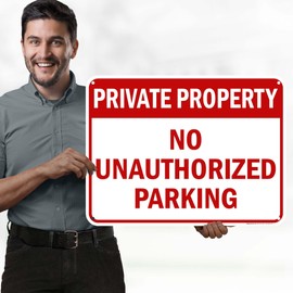 Private Property No Unauthorized Parking Sign, 18x24 Inches, 55 mil thick HDPS (high density polystyrene), Made in USA by My Sign Center