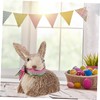 BIUDECO Easter Bunny Decor Straw Rabbit Ornament Handmade Bunny Straw