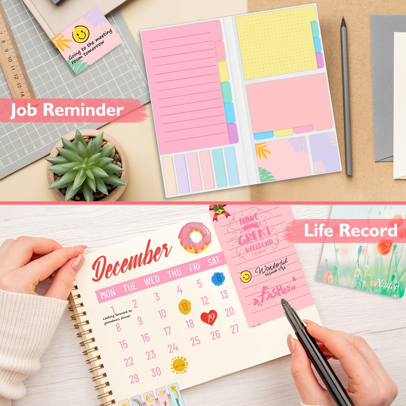 Sticky Notes Set, Post Self-Stick Notes Pads for Journaling Notebook