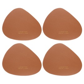 sourcing map 4 Pcs Leather Coasters, Irregular Drinks Coasters for Coffee Table Housewarming Gifts Home Decor (5.3 x 4.3 Inch, Brown)