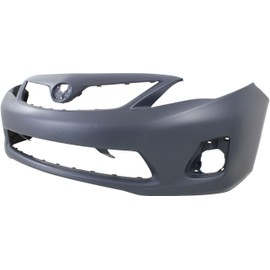 Evan-Fischer Front Bumper Cover Compatible with 2011-2013 Toyota Corolla Primed Base/CE/L/LE Models North America Built