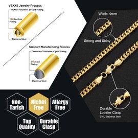 VEXXS 14K Gold Plated Miami Cuban Link Chain01