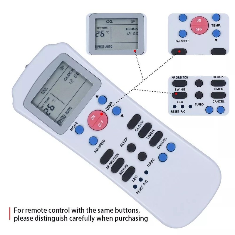 PZL Replacement Remote Control for Carrier Air Conditioner R14/CE R14A/E