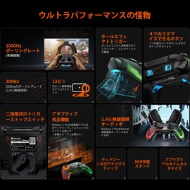 Wireless Controller, BIGBIG WON Rainbow 2 Pro Combo PC Controller 6-Axis Gyro Sensor, Hall Effect Trigger, ALPS Joystick, 3.5mm Audio, Gamepad Use PC Windows/Android/iOS/Switch Pro Controller with