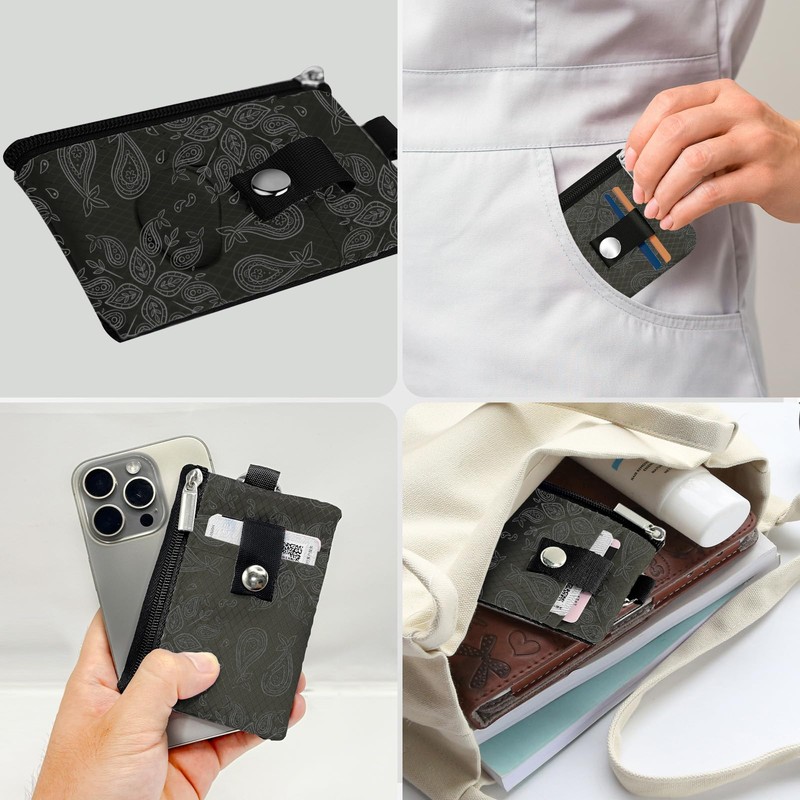 CCUMI Wallet for Women Mini Zip Card Case with Clear