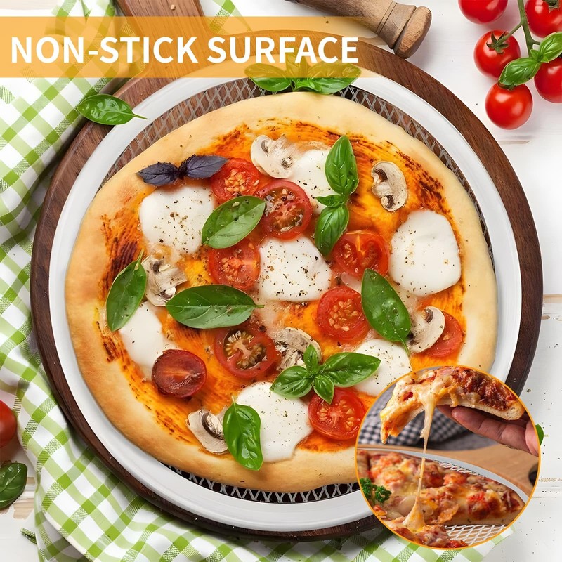 WEELOO Pizza Mesh Oven Non-Stick Pizza Tray 3pcs, 12 Inch
