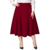 Moon Wood Women's Plus Size Midi Skirt High Elastic Waist