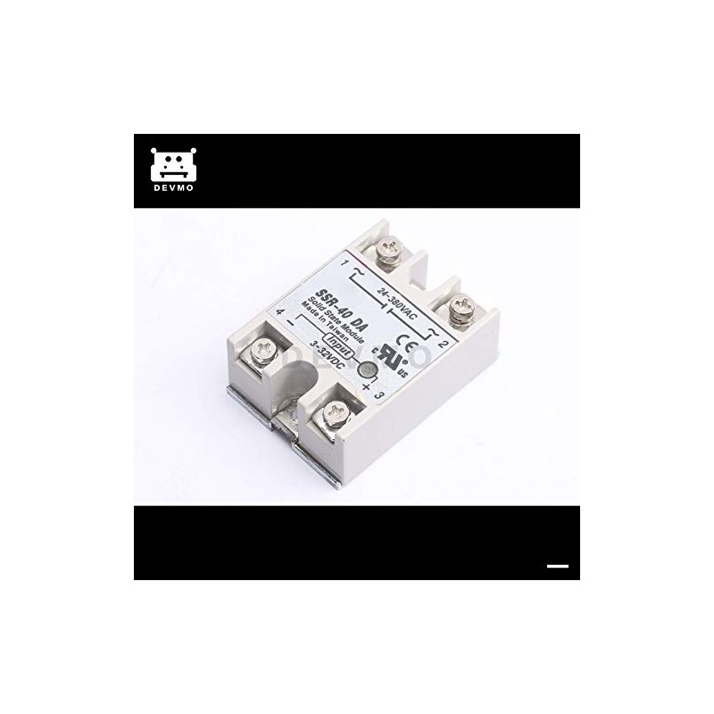 DEVMO SSR-40DA Solid State Relay DC-AC 3-32VDC 24-380VAC for Temp