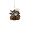 Fly Fishing Creel Basket Fish Rod Fisherman Glass Ornament