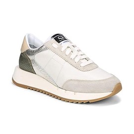 Sam Edelman Teddi White/Green Lace Up Chunky Platform Low Top Fashion Sneakers (White/Green, 8)