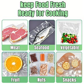 100 Pcs Vacuum Sealer Bags for Food Saver Freezer Bags 50 Count 6x10 50 Quart 8x12 Vacuum Seal Sous Vide Cooking Bags Rolls Pre Cut Food Storage Commercial Grade Airtight Heavy Duty BPA Free