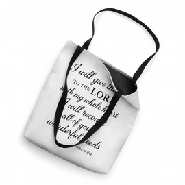 I Will Give Thanks To The Lord Psalm 9:1 Christian Bible God Tote Bag