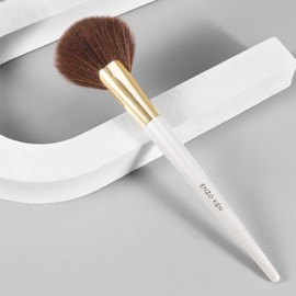 ENZO KEN Fan Brush, Blush Contour Brush, Large Fluffy Powder Brush, Flexible Makeup Brush for Rare Minerals, Powder, Contour Shaping and Highlighting, Nose Contour. 169O