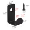 Yesmin 4 Pcs Black Invisible Wall Hooks - Short Heavy