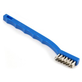 Forney 70488 Wire Brush, Stainless Steel with Plastic Handle, 7-1/4-Inch-by-.006-Inch , Blue