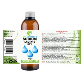 Sodium lactate 60% - 200 gr - Use For bar soaps, it helps to produce a harder bar that lasts longer | A great additive in cosmetic formulations