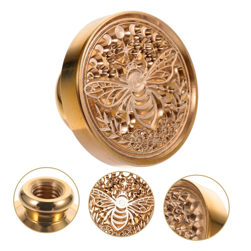IWOWHERO DIY Crafts Bee Pattern Wax Seal Stamp Head Durable
