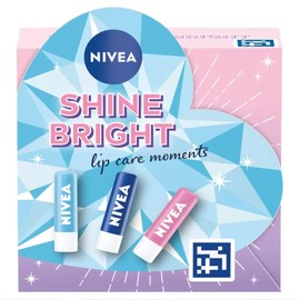 Nivea Shine Bright Lip Care Gift Set - Rose, Hydro and Original Lip Balms