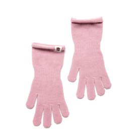 KNITAS Long Knitted Cotton Wrist Gloves for Children, Single Layer Finger Gloves for Boys and Girls, 2-8 Years, Comfortable Soft Gloves in Beige and Pink, Size 4-7, pink