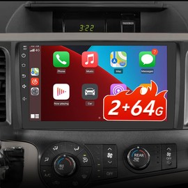 Android 13 Car Radio for Toyota Sienna 2011-2014 with Backup Camera, 9 Inch Touch Screen Stereo with Wireless CarPlay Android Auto/BT/GPS/FM/SWC Radio 2GB 64GB