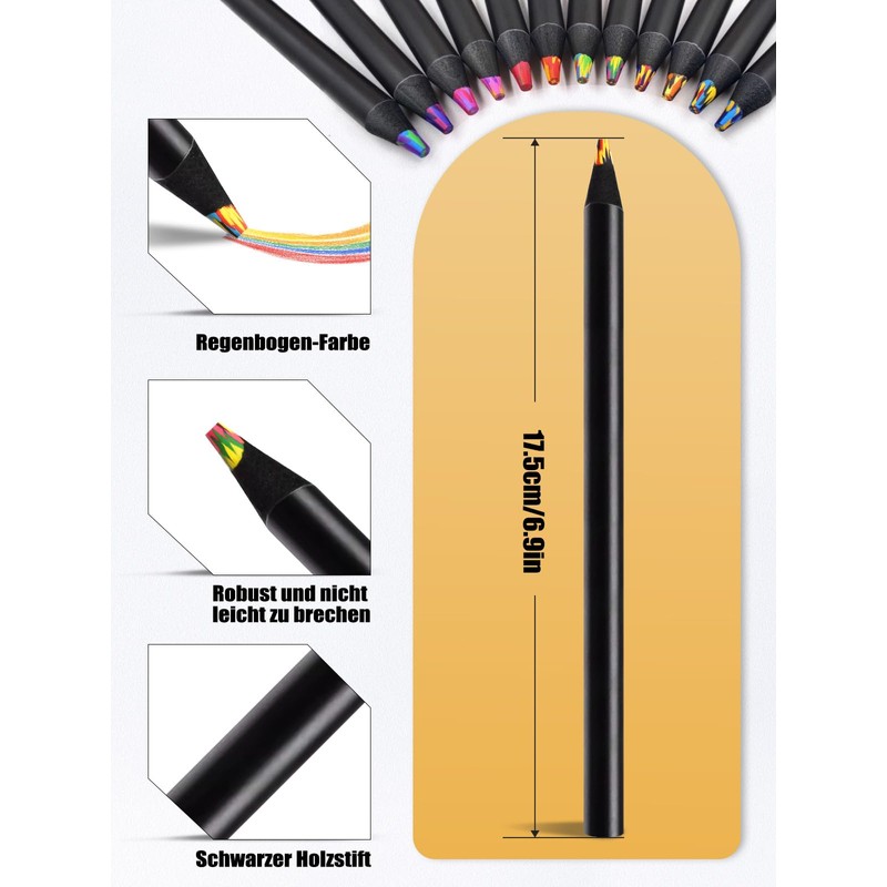 DealKits 12 Colours Rainbow Pencils I Funny Colouring Pencils Children