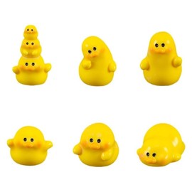6 PCS Car Dashboard Decor, Cute Yellow Ducks Rearview Mirror Ornaments,Cars Interior Accessories for Vehicle,Truck,SUV (Duck-yellow, small)