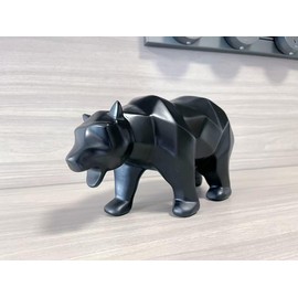 SMRTHMRT Abstract Geometric Sculptures,Creative Animals/Bear Statues Collectible Figurines for Home Office Decor Yards Garden Ornaments (Black)
