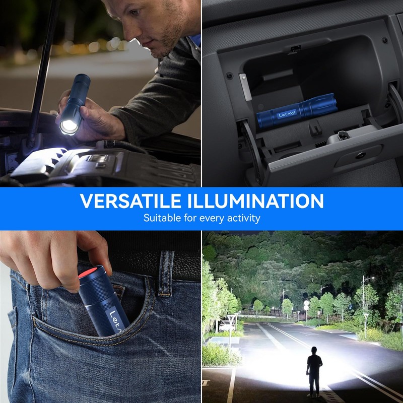 LETMY Tactical Flashlight - 2 Pack LED Flashlights High Lumens