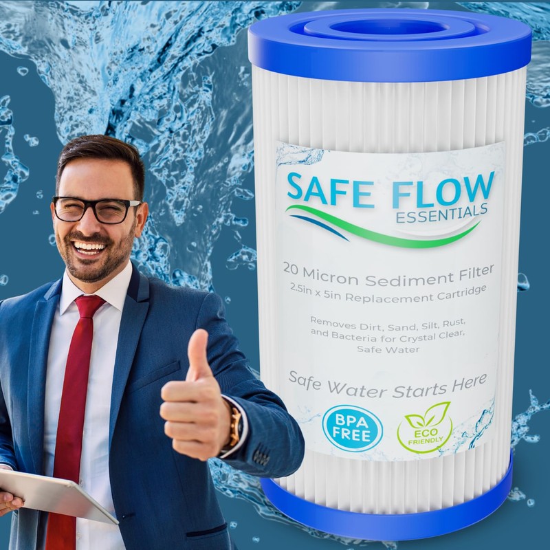 SafeFlow Essentials 20 Micron 5" x 2.5" Water Filter Replacement