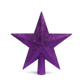 YYCRAFT Glitter Star Tree Topper Christmas Decoration-8 Inch,Purple