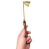 Needzo Brass Candle Snuffer with Wooden Handle, Catholic Church Supplies,