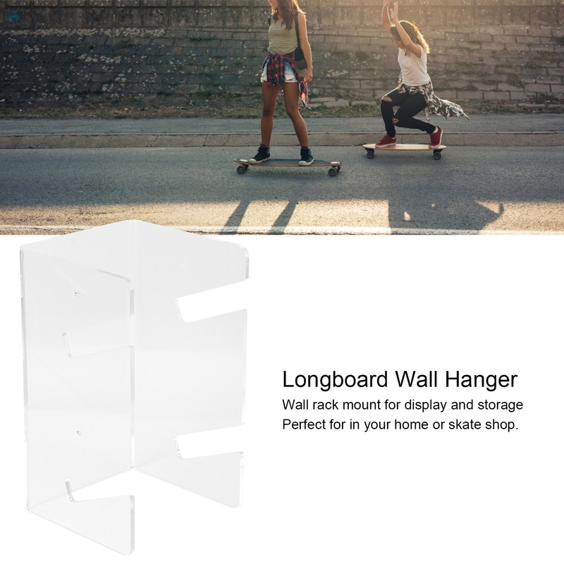 Double Skateboard Wall Hanging Brackets Longboard Display Rack Home Garage