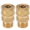 2Pcs Pure Copper M22 High Pressure Washer Fitting Adapter 3/8