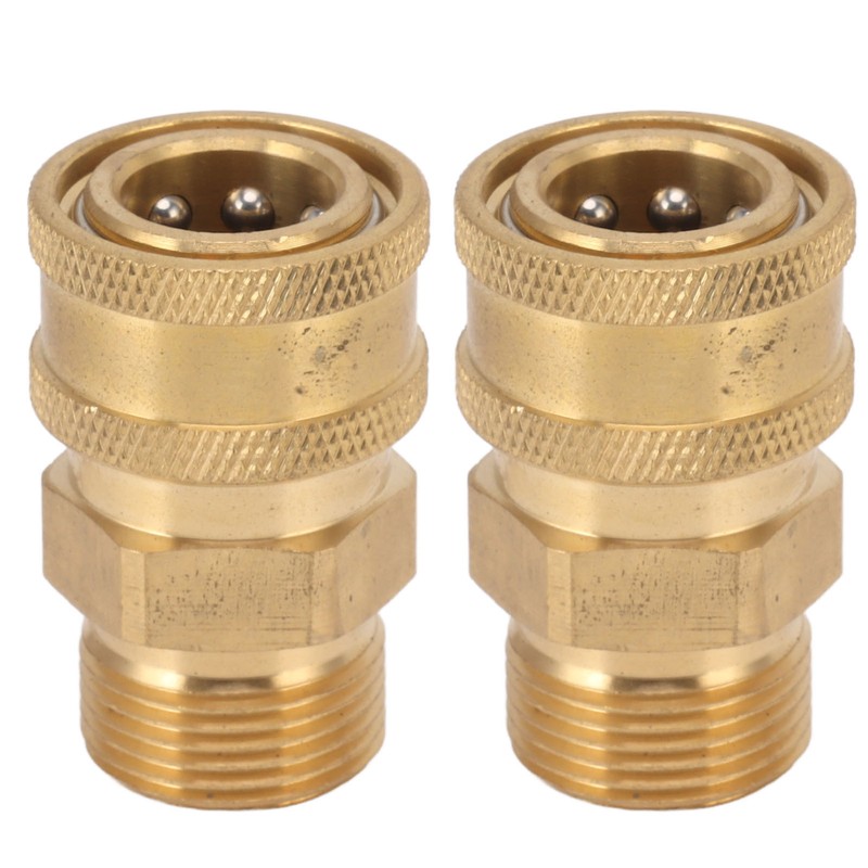2Pcs Pure Copper M22 High Pressure Washer Fitting Adapter 3/8