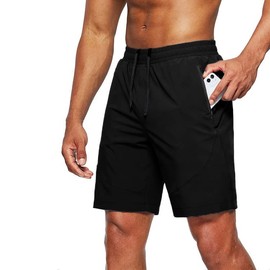 Tansozer Men's Sports Shorts, Quick-Drying Shorts, black