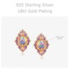 NOBEL Schmuck Opal Stud Earrings 925 Sterling Silver Vintage Look,