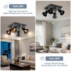 KEESFU 4-Light Square Ceiling Light Fixture with Pull Chain Switch,