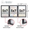 AEVETE Triple 5x7 Picture Frames Black Hinged Folding Photo Frames