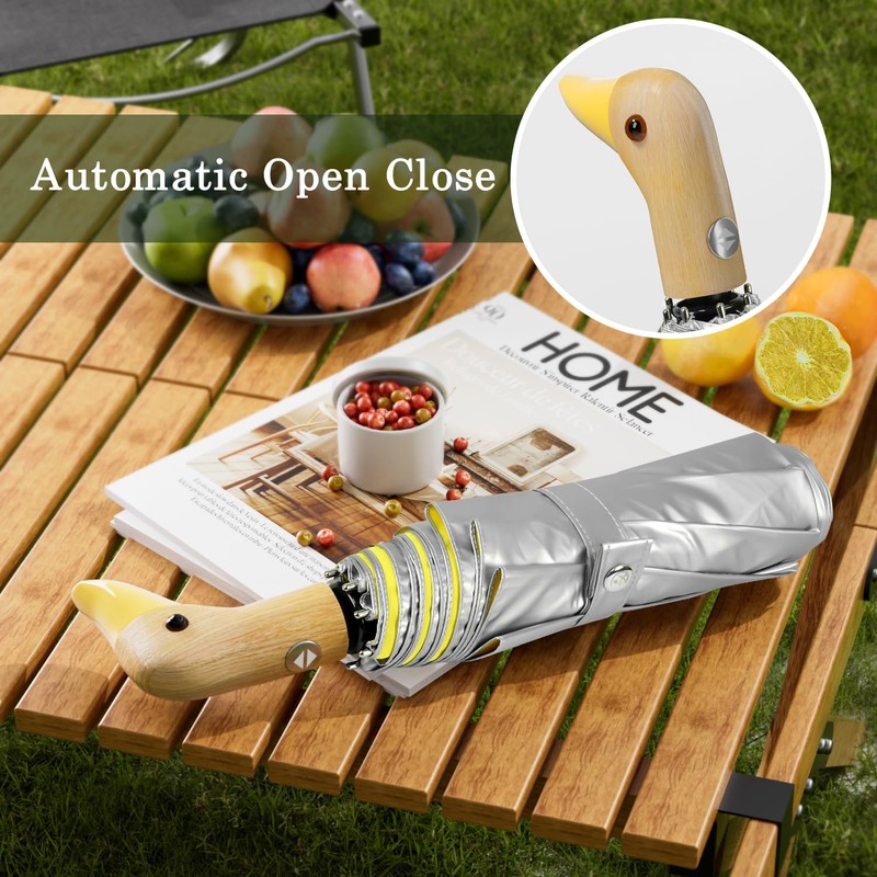 Natuquebrela Duck Auto UV Umbrella - 46 inch Yellow Travel