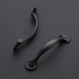 Ravinte 25 Pack Solid 3 Inch Rounded Foot Arch Kitchen Cabinet Handles Matte Black Curved Cabinet Pulls Black Drawer Pulls Kitchen Cabinet Hardware Kitchen Handles for Cabinets Drawer Handles