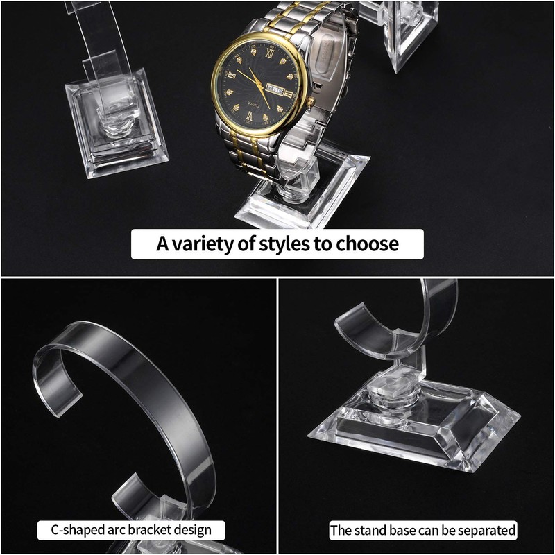 10 Pcs Watch Display Stand Holder, Transparent Bracelet Stand Holder,