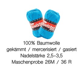 Handstrickgarn Häkelgarn Baumwollgarn Stricken Haekeln Basteln 5x50g Fb.65 türkis inkl.Zippbeutel