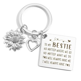 Keychains Sunflower Bestie Keychain Gift for Girlfriend, Friendship Gifts for Her, Birthday Gifts for Her, Mother's Day Gifts for Her, Graduation Gifts, Valentine's Day Gifts, New Year Giftss