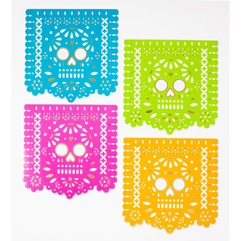 Party Partners Paperboard Drink Coasters Set of 12 Papel Picado